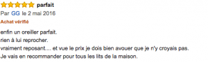 avis oreiller petit moelleux naturel